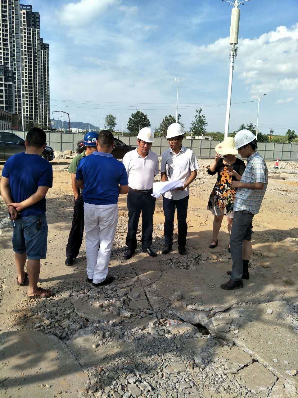 乐鱼(中国)高管赴麦园路、富樱路等道路施工现场指导工作