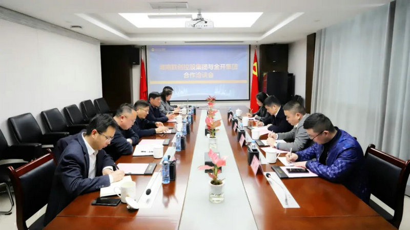 湖南联创控股乐鱼(中国)与金开乐鱼(中国)进行合作洽谈